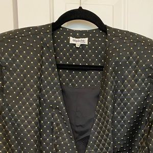 Black Dressy Tie Jacket with Gold embroidered Dots